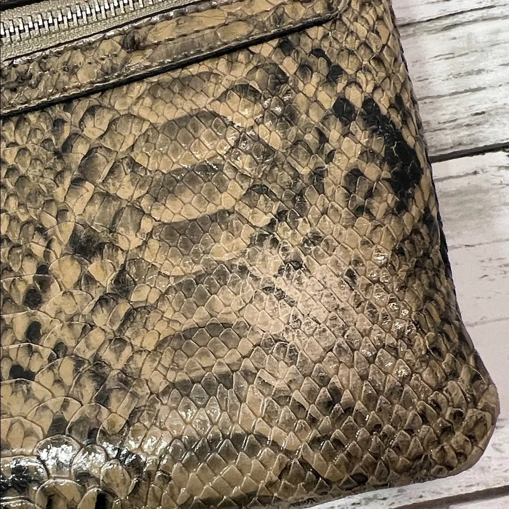 Nicole Faux Snakeskin Crossbody Shoulder Bag Brown Neutral Animal Print